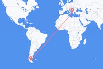 Flyrejser fra Punta Arenas, Chile til Korfu, Grækenland