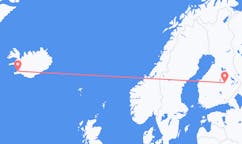 Flyreiser fra byen Reykjavik, Island til byen Kuopio, Finland
