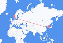 Flyg från Tsushima, Japan till Kristiansand, Norge
