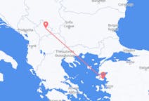 Flyreiser fra Mytilene, til Priština