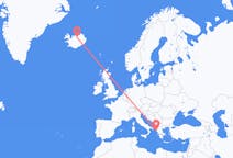 Flyg från Korfu, Grekland till Akureyri, Island