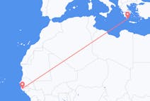 出发地 塞内加尔济金绍尔目的地 希腊基西拉的航班