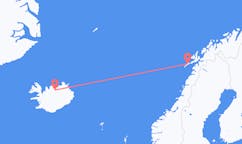 Vols depuis la ville d'Akureyri vers la ville de Leknes