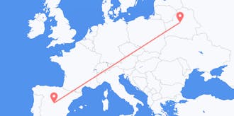 Flyg från Vitryssland till Spanien