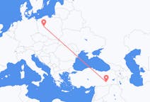 Flyreiser fra Diyarbakir, Tyrkia til Poznan, Polen