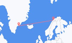 그린란드 쿨루숙에서 출발해 노르웨이 바두포스에게(으)로 가는 항공편