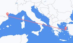 Vluchten van Perpignan naar Chios