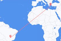 Flyrejser fra Uberlandia, Brasilien til Naxos, Grækenland