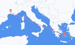 Flights from Nîmes, France to Parikia, Greece