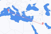 Vluchten van Qaisumah, Saoedi-Arabië naar Alghero, Italië