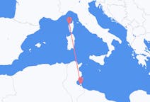 出发地 突尼斯杰尔巴岛目的地 法国Calvi的航班