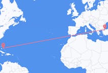 Flyrejser fra Rock lyd, Bahamas til Istanbul, Tyrkiet