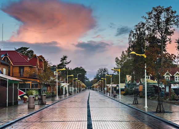 Central promenade in Palanga - famous resort in Lithuania, Europe