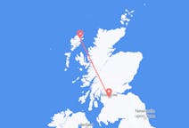 Vluchten van Steòrnabhagh, Schotland naar Glasgow, Schotland