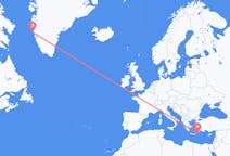 그린란드 마니초크에서 출발해 그리스 카르파토스로(으)로 가는 항공편
