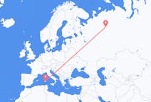 Flights from Ukhta, Russia to Cagliari, Italy
