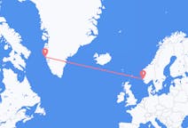 Vluchten van Maniitsoq, Groenland naar Haugesund, Noorwegen