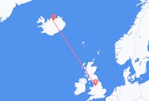Loty z Akureyri, Islandia do Manchesteru, Anglia