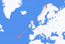 Loty z miasta Terceira do miasta Kiruna
