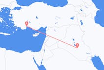 出发地 伊拉克出发地 納杰夫目的地 土耳其安塔利亚的航班