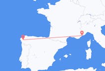 Flug frá Santiago de Compostela til Nice