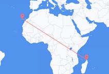 Flyg från Antsiranana, Madagaskar till Teneriffa, Spanien