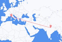 Flyreiser fra Kanpur, India til Bastia, Frankrike