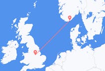 Flyg från Kristiansand, Norge till Nottingham, England