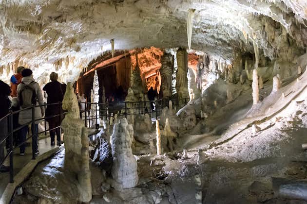 The stalagmites and stalactites of the Postojna cave (Postojna jama), one of the largest cave systems in Slovenia