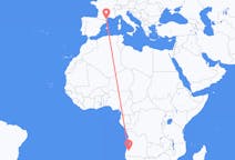 Flyg från Lubango, Angola till Perpignan, Frankrike