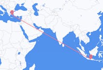 인도네시아 수라카르타에서 출발해 그리스 미코노스로(으)로 가는 항공편