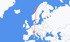 Flights from Brønnøysund, Norway to Genoa, Italy