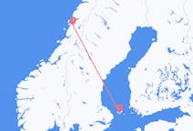 올란드 제도 마리에함에서 출발해 노르웨이 모쇼엔에게(으)로 가는 항공편