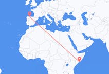 Flyreiser fra Mogadishu, Somalia til Santiago del Monte, Spania