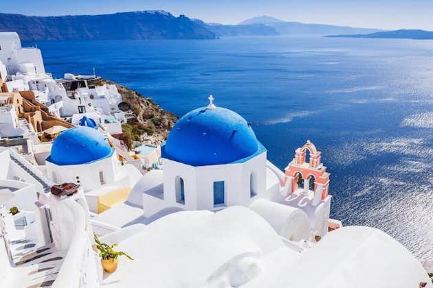 Tour privato di Santorini da Atene: giro turistico e degustazione di vini