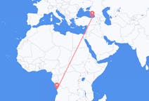 Vluchten van Luanda, Angola naar Trabzon, Turkije