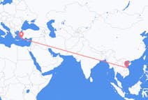 Flyg från Hue, Vietnam till Rhodes, England, Grekland