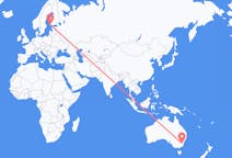 Voli from Canberra, Australia to Turku, Finlandia