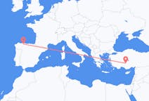Flyreiser fra Santiago del Monte, Spania til Konya, Tyrkia