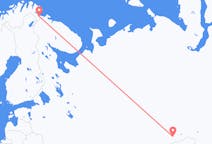 Vols depuis la ville de Kourgan (Oblast de Kourgan) vers la ville de Kirkenes