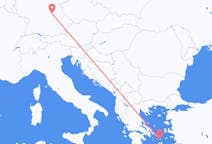 Vluchten van Mykonos, Griekenland naar Neurenberg, Duitsland