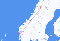 Fly fra Bergen til Hemavan