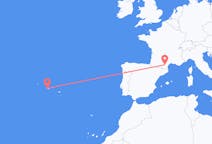 Fly fra Carcassonne til Horta, Azores
