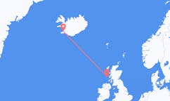 Flights from the city of Tiree to the city of Reykjavik