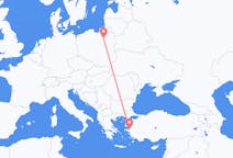 Flights from Szymany, Szczytno County, Poland to İzmir, Turkey