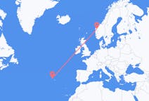 노르웨이발 산다인, 포르투갈행 테르세이라 아일랜드 항공편