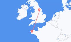 Flights from Quimper, France to Doncaster, the United Kingdom