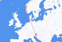 Flyg från Rijeka, Kroatien till Bergen, Norge