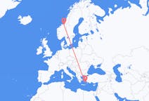 Flights from Trondheim, Norway to Astypalaia, Greece