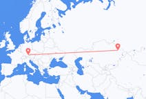 Flyrejser fra Semey, Kasakhstan til München, Tyskland